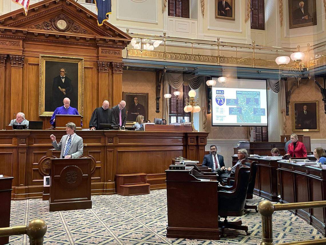 State Sen. Luke Rankin, R-Horry, speaks about adding money to construct Interstate 73 in the South Carolina budget for the 2022-23 fiscal year.