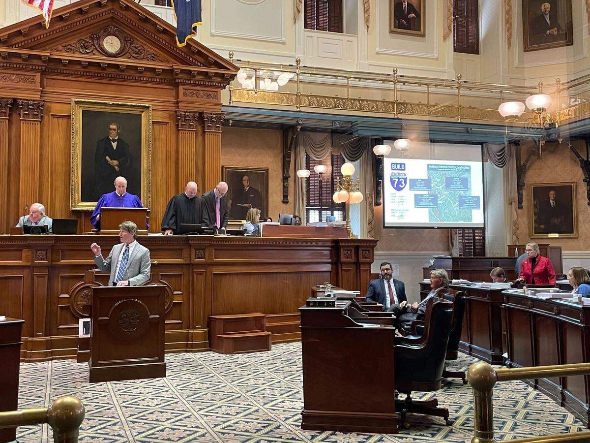 State Sen. Luke Rankin, R-Horry, speaks about adding money to construct Interstate 73 in the South Carolina budget for the 2022-23 fiscal year.