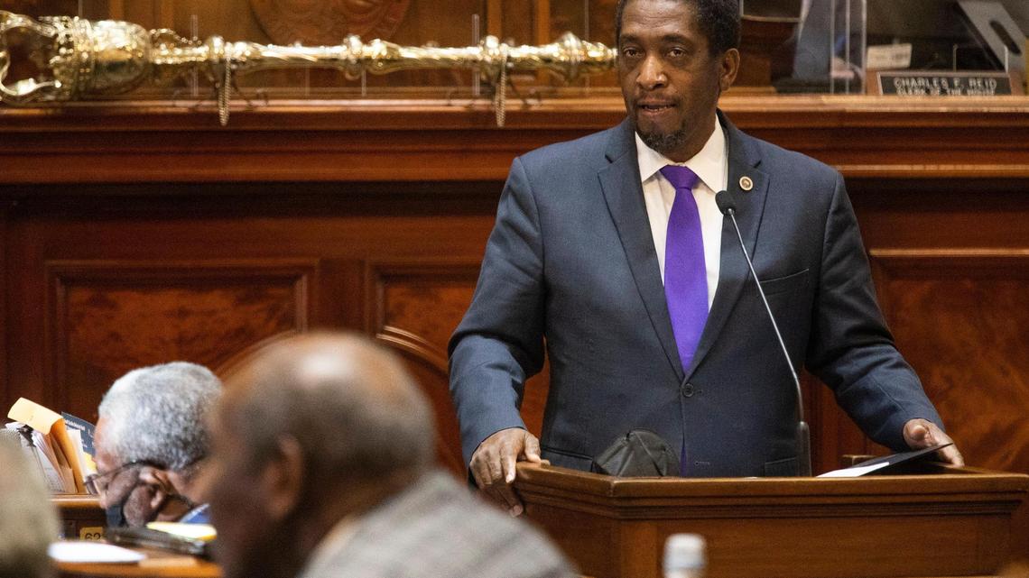 Jerry Govan D-Organgeburg introduces an amendment to proposed redistricting at the South Carolina State House on Thursday, December 2, 2021.