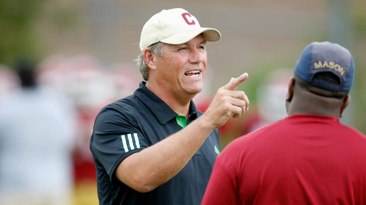 Columbia High School head football coach Kemper Amick prepares for a scrimmage against Spring Valley at Spring Valley High School, Thursday, August 11, 2011. Amick has been named the new coach at American Leadership Academy in Lexington.