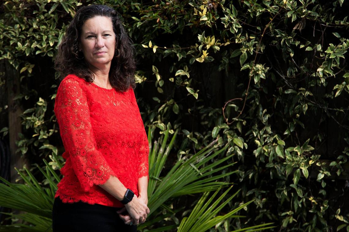Mary Rita Watson poses for a portrait on Friday, October 23, 2020. Wilson is a teacher and will vote Democrat Joe Biden, Jaime Harrison and other candidates endorsed by the South Carolina Education Association.