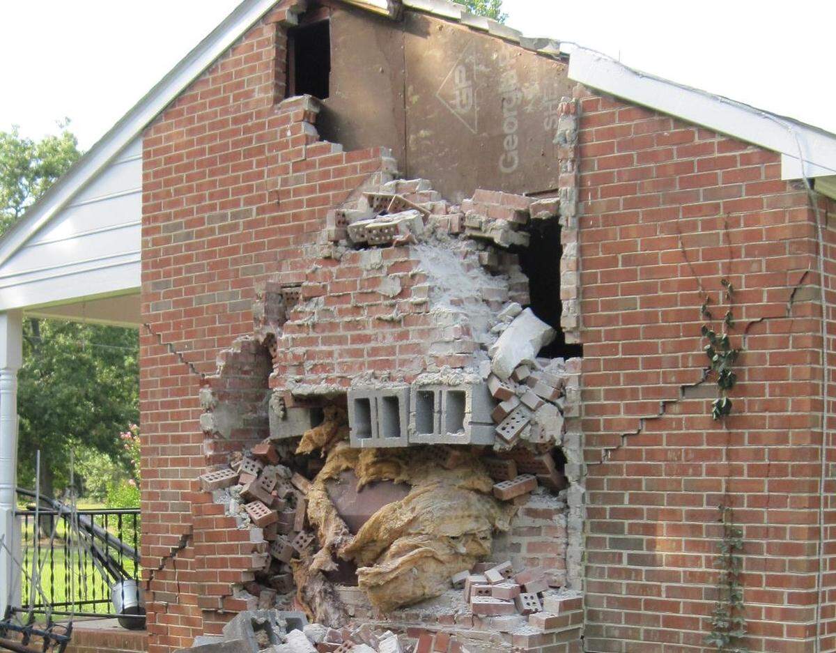 This home was damaged during an earthquake in Virginia.