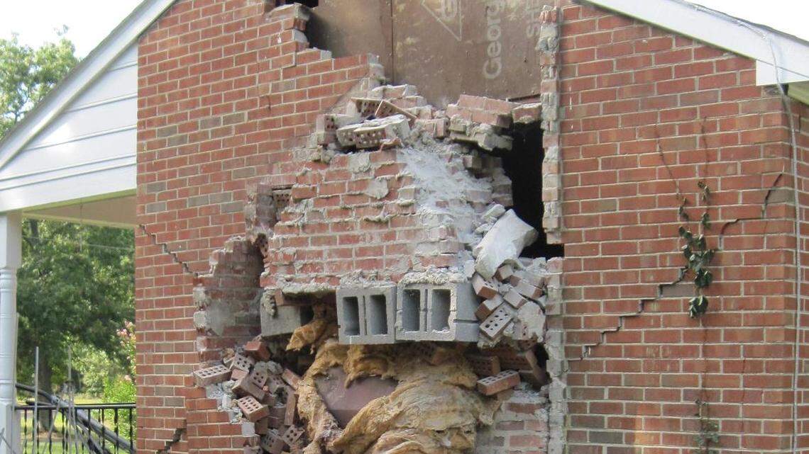 This home was damaged during an earthquake in Virginia.