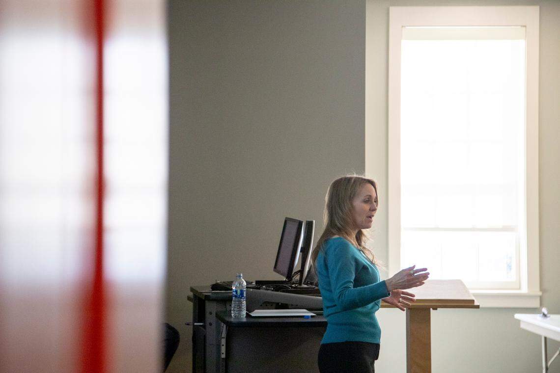 Beth Messick teaches a class on sex trafficking and her work behind Jasmine Road. Messick has been working with victims of the commercial sex industry for years but opened Jasmine Road in 2018. It is a residential community for victims of sex trafficking and enables women to undergo therapy, drug treatment and offers them help to go to school.