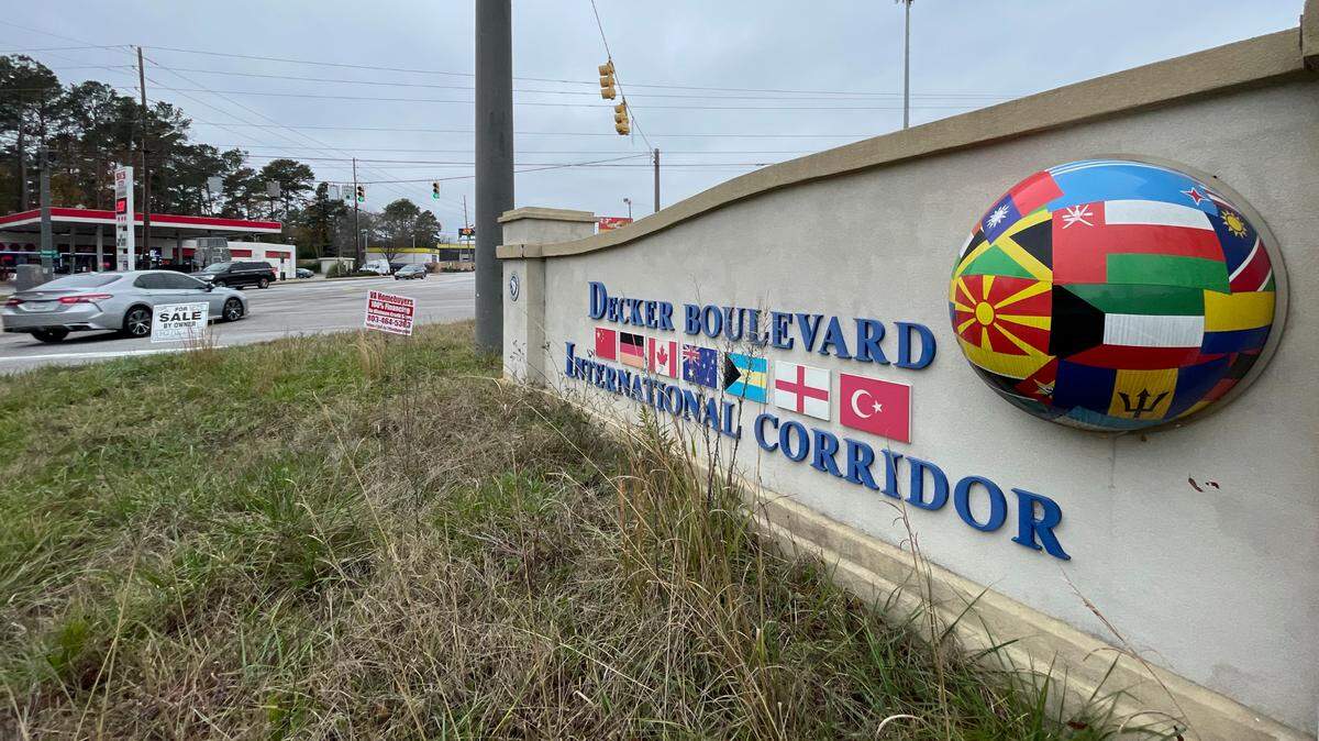 Decker Boulevard was re-branded as Columbia’s International Corridor in 2008. In recent years, the area has declined with many vacant and neglected storefronts.