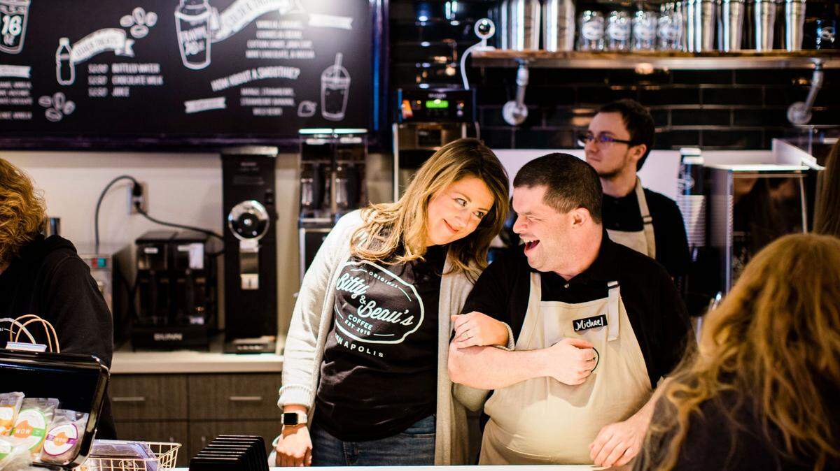 Employees at a Bitty & Beau’s coffee shop location share a laugh. The company announced this week that a new location is coming to Columbia, SC.