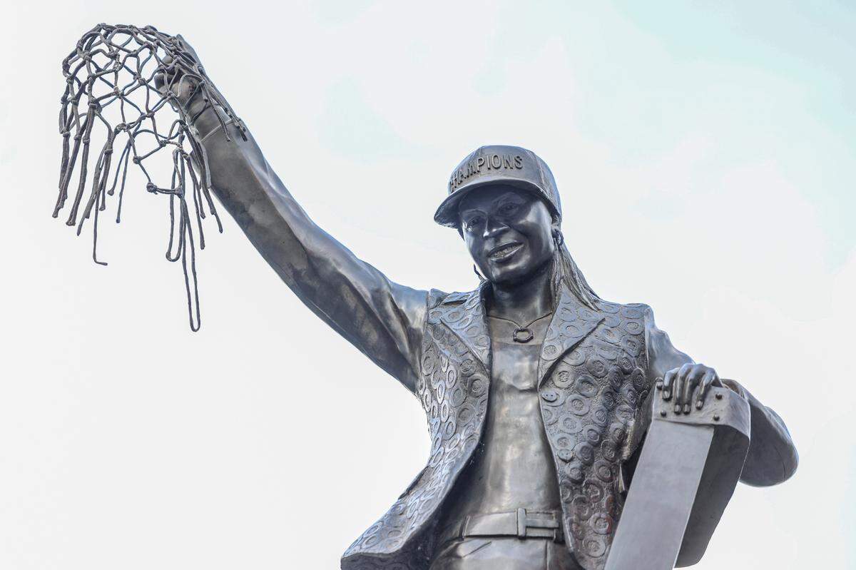 The Statue of University of South Carolina Head Coach Dawn Staley was unveiled on Wednesday April 20, 2025.