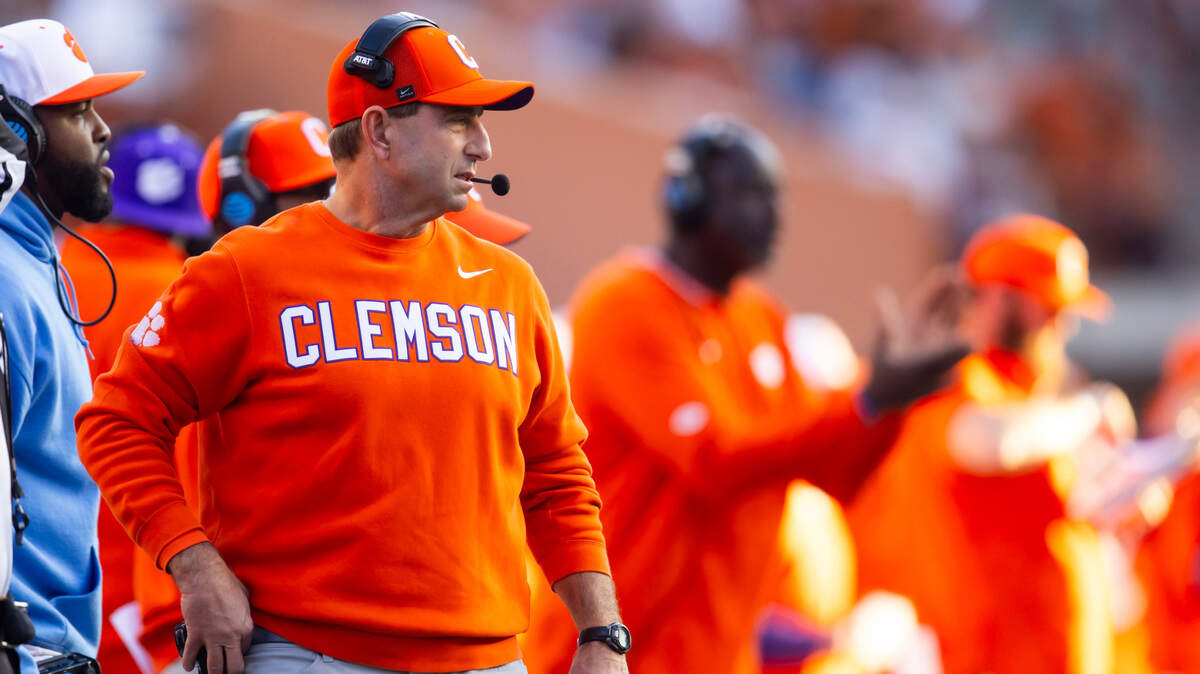 Dec 21, 2024; Austin, Texas, USA; Clemson Tigers head coach Dabo Swinney against the Texas Longhorns during the CFP National playoff first round at Darrell K Royal-Texas Memorial Stadium.
