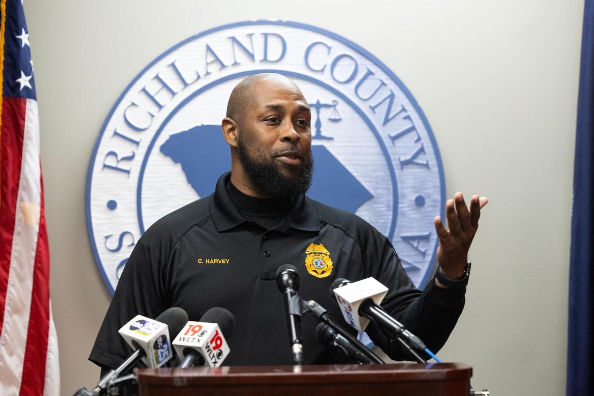 Crayman Harvey, director the Alvin S. Glenn Detention Center, responds to a Department of Justice civil rights investigation into the center on Thursday, November 2, 2023.