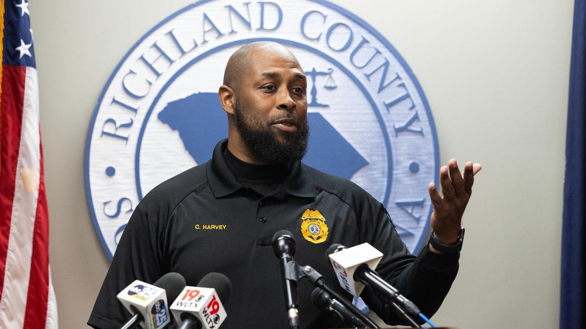 Crayman Harvey, director the Alvin S. Glenn Detention Center, responds to a Department of Justice civil rights investigation into the center on Thursday, November 2, 2023.