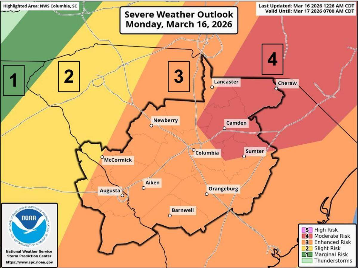 Severe weather is forecast to hit the Midlands on Monday.