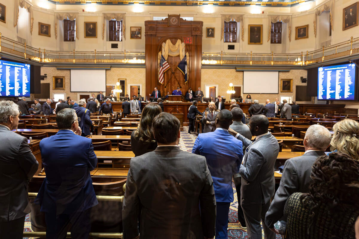 Members of the S.C. House of Representatives await their new seat assignments on Tuesday, Dec. 3, 2024. Members of the House met in advance of the 2025 Legislative Session to swear in new members and reassign seats in the chamber.