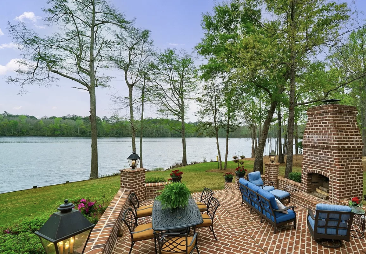 The house overlooks 35-acre Lake Goodwill.