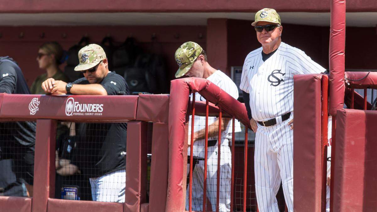 South Carolina Gamecocks South Carolina Gamecocks head coach Paul Mainieri directs his team against the LSU Tigers during their game at Founders Park on Saturday on May 17, 2025.
