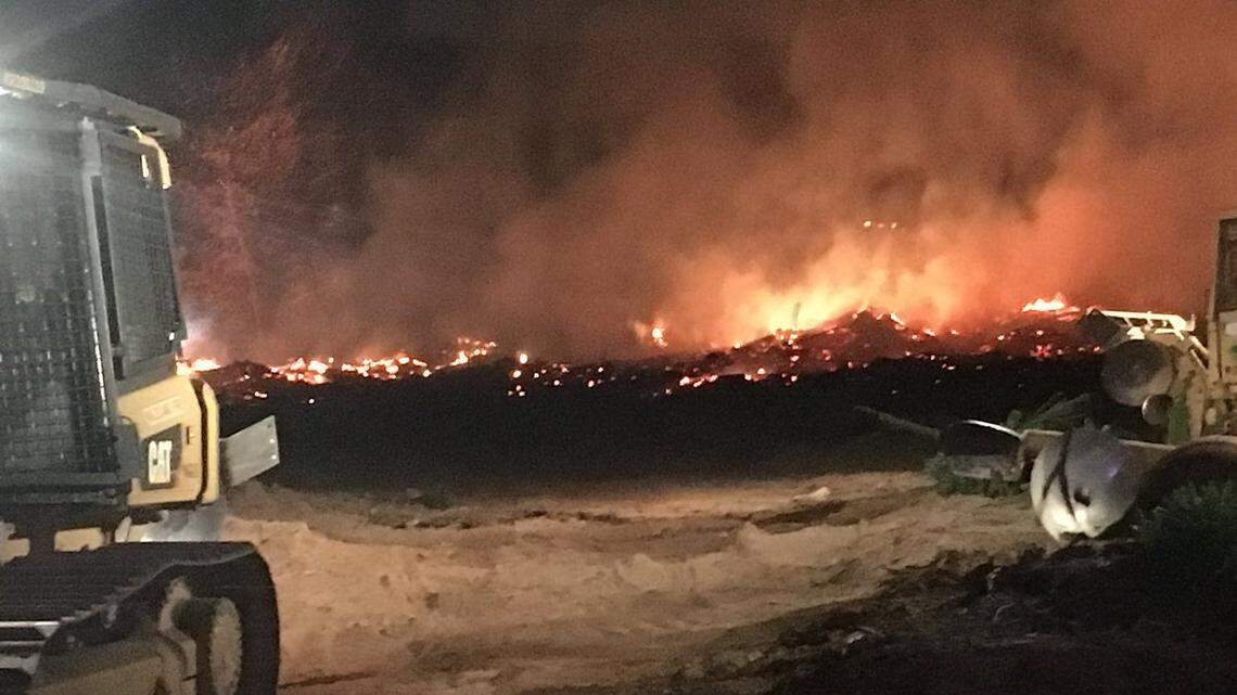 Fire in Harbison State Forest.