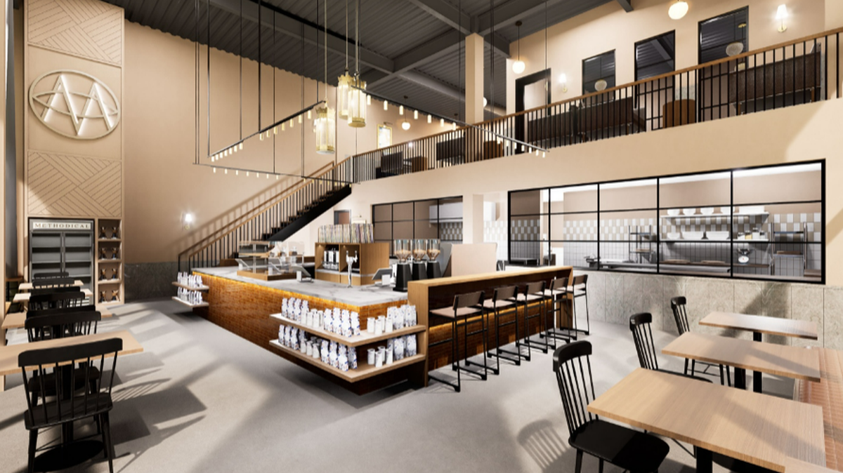 A rendering of Methodical Coffee’s planned location in the BullStreet District in Columbia.