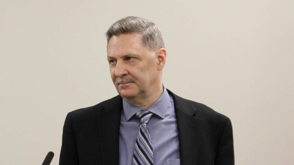 Erskine College president Steve Adamson attends a meeting of the Charter Institute at Erskine on April 17, 2024.