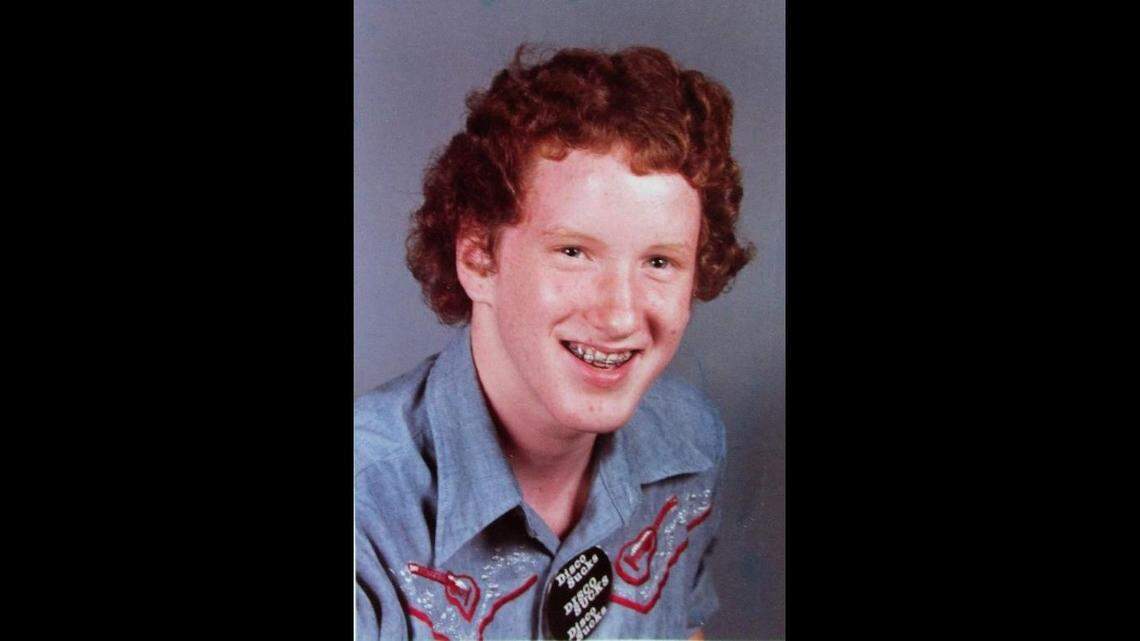 A high school picture of Ruba Say, a Florence, S.C. born musician, with his “Disco Sucks” pin.