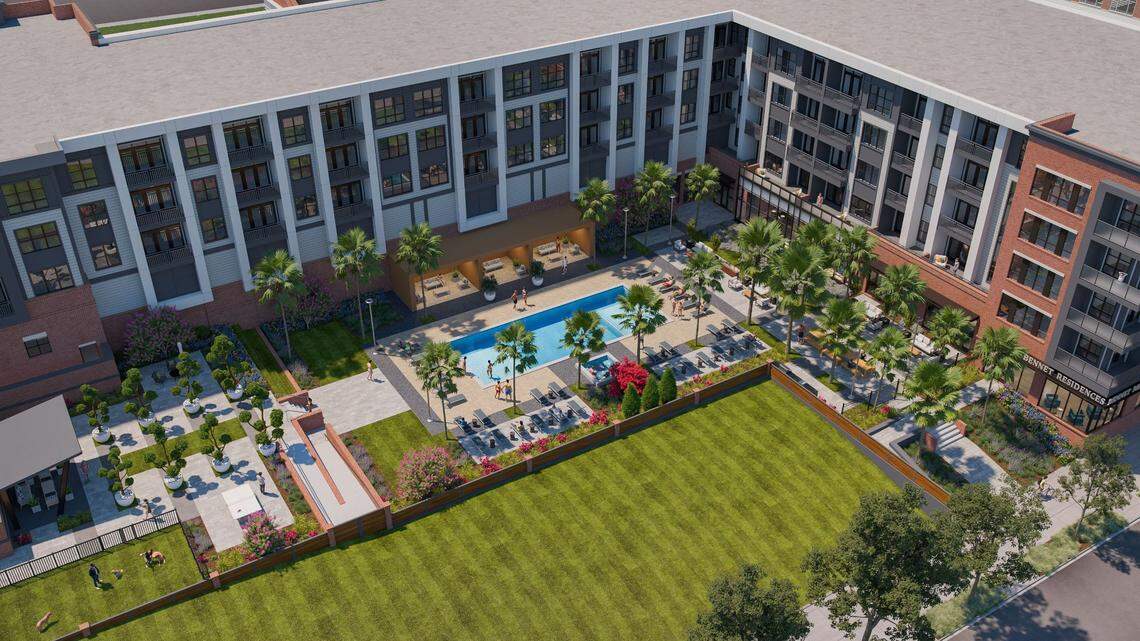 A rendering of the upcoming Bennet at BullStreet apartment building, expected to open in 2023 in Columbia, S.C.