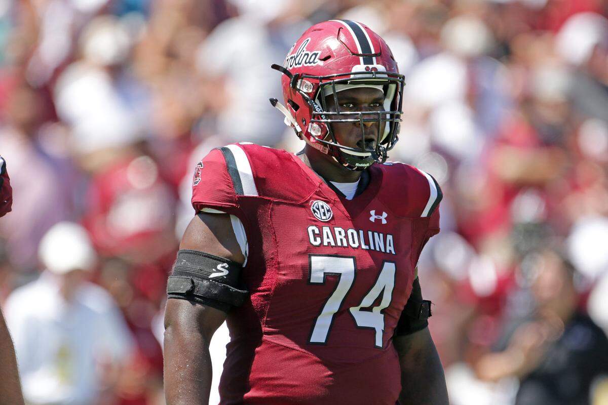 Dennis Daley played left tackle for two seasons at South Carolina before the Carolina Panthers selected him in the sixth round of the 2019 NFL Draft.