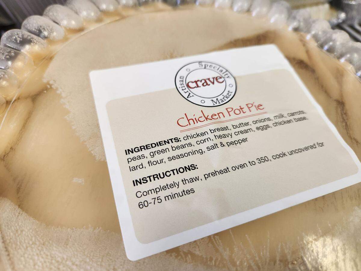 One of the take-and-bake chicken pot pies from Crave Artisan Market.