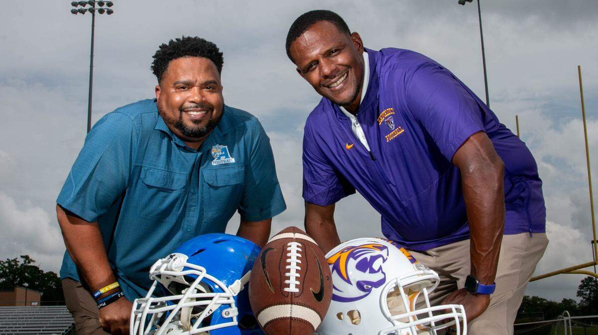 Allen University coach Teddy Keaton, left, and Benedict College coach Chennis Berry