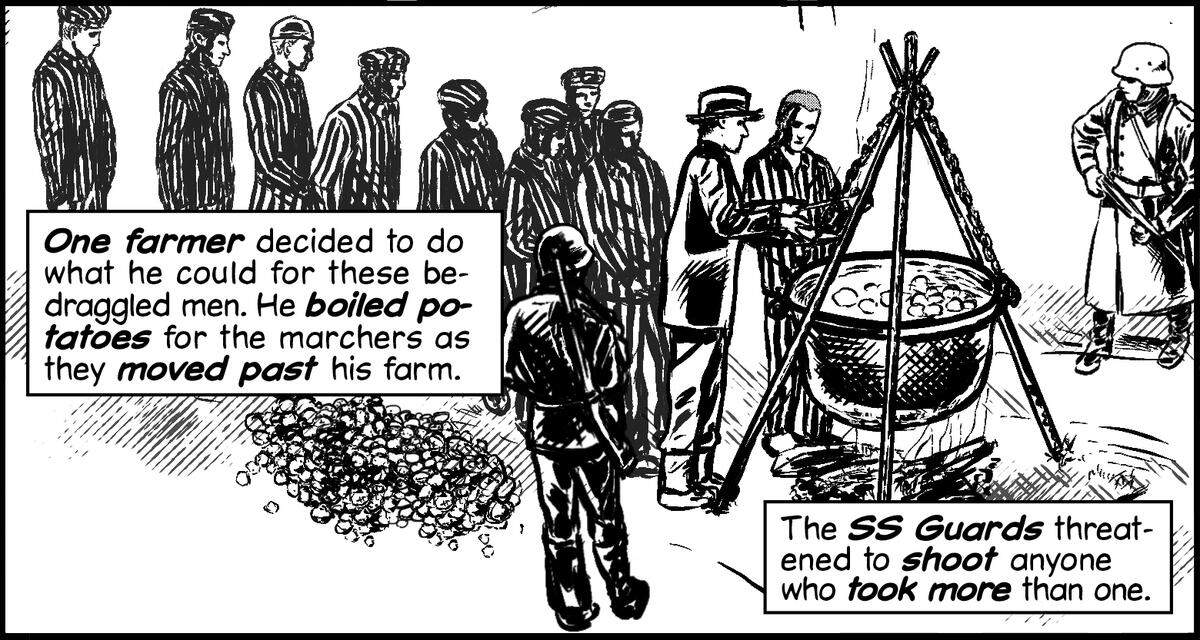 From the graphic novel, “We Survived The Holocaust: The Bluma & Felix Goldberg Story” by Frank W. Baker, illustrations by Tim Ogline