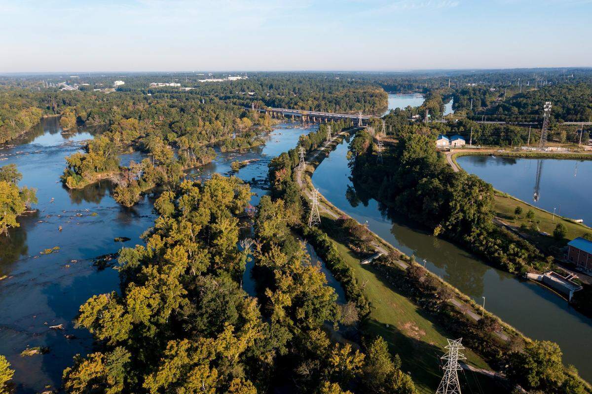 The Columbia Canal on the Broad River is a major source of Columbia’s drinking water.