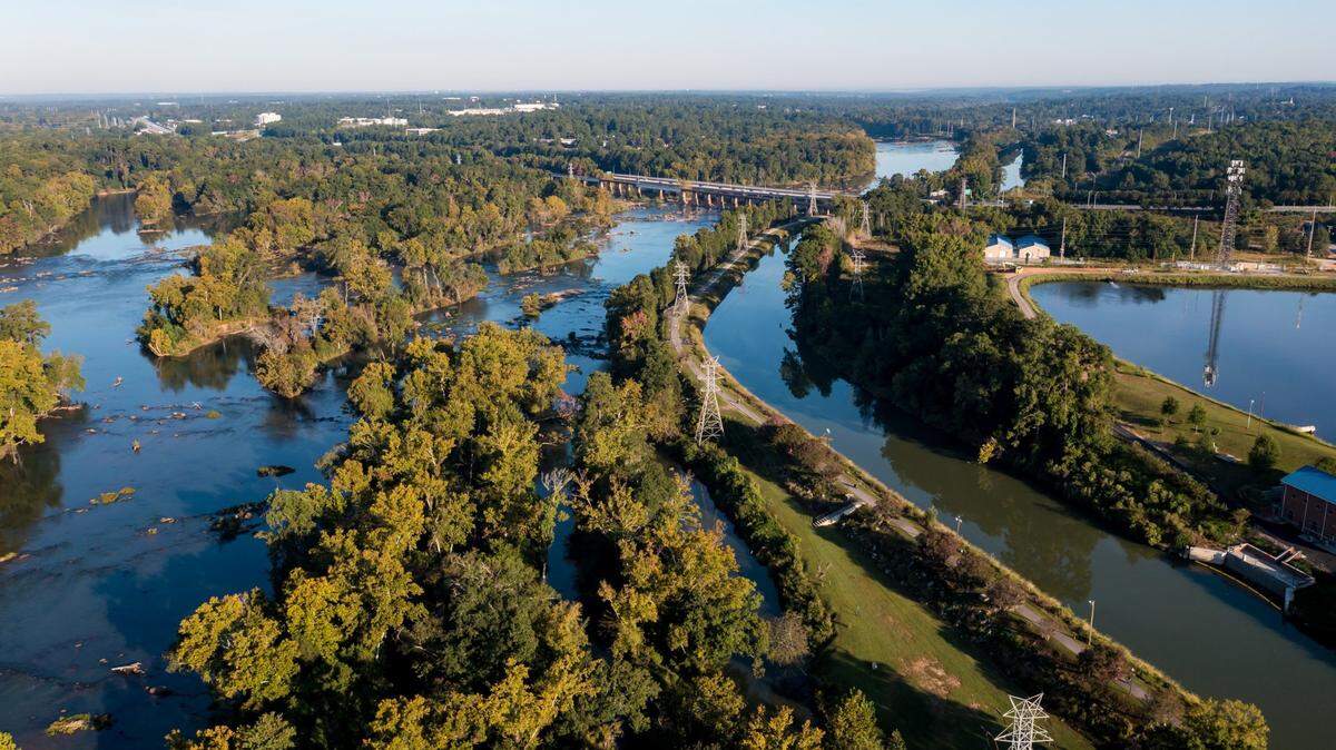 The Columbia Canal on the Broad River is a major source of Columbia’s drinking water.