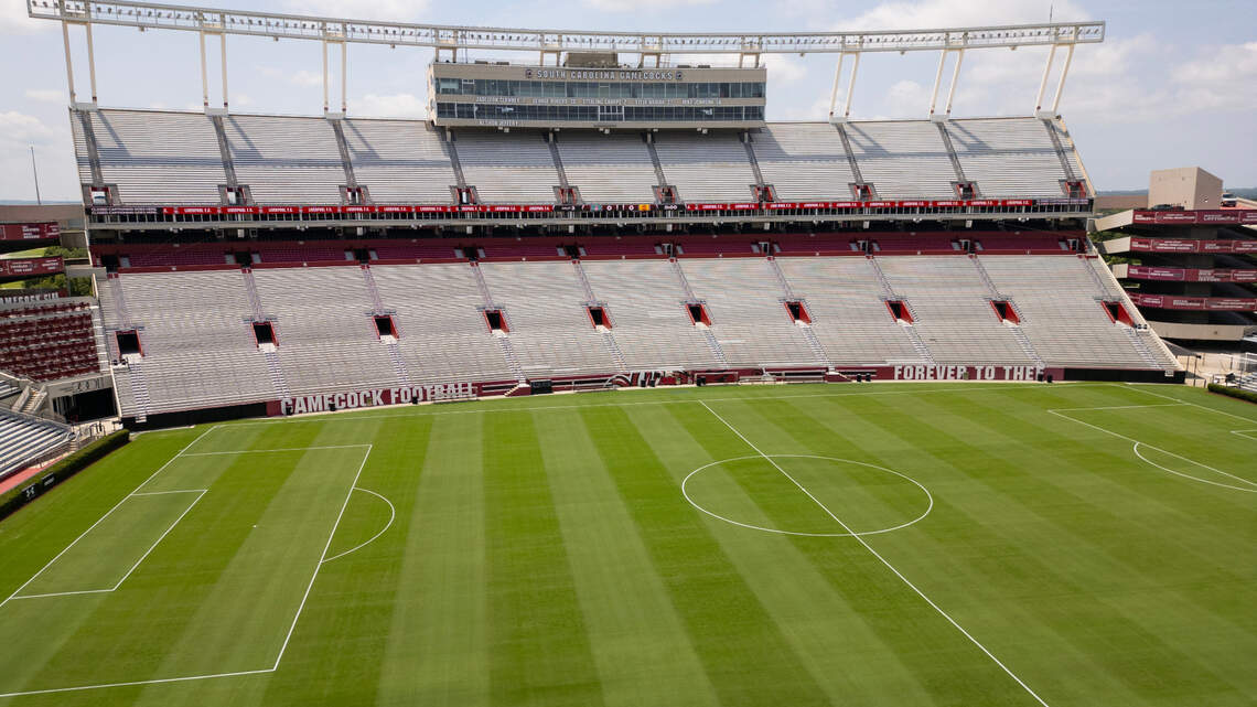 First look as Williams-Brice Stadium transforms into soccer field for Premier League game