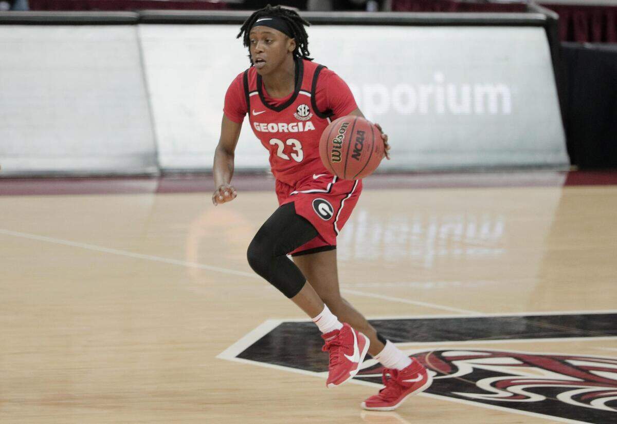 Georgia Lady Bulldogs guard Que Morrison (23) at Colonial Life Arena on Thursday, January 21, 2021.