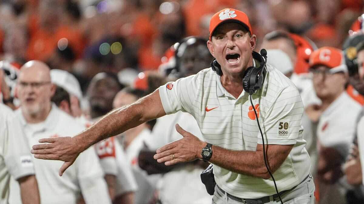 Clemson has started a season 1-2 for only the second time in coach Dabo Swinney’s career