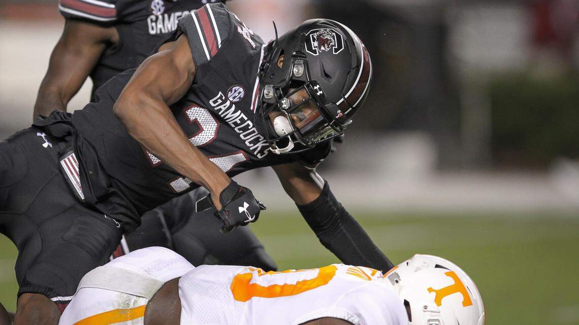 South Carolina defensive back Israel Mukuamu (24) is seen against Tennessee on Saturday, Sept. 26, 2020 in Columbia, S.C.