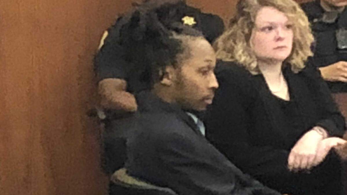 Accused murderer Eric Nixon at the defense table during Tuesday’s closing arguments