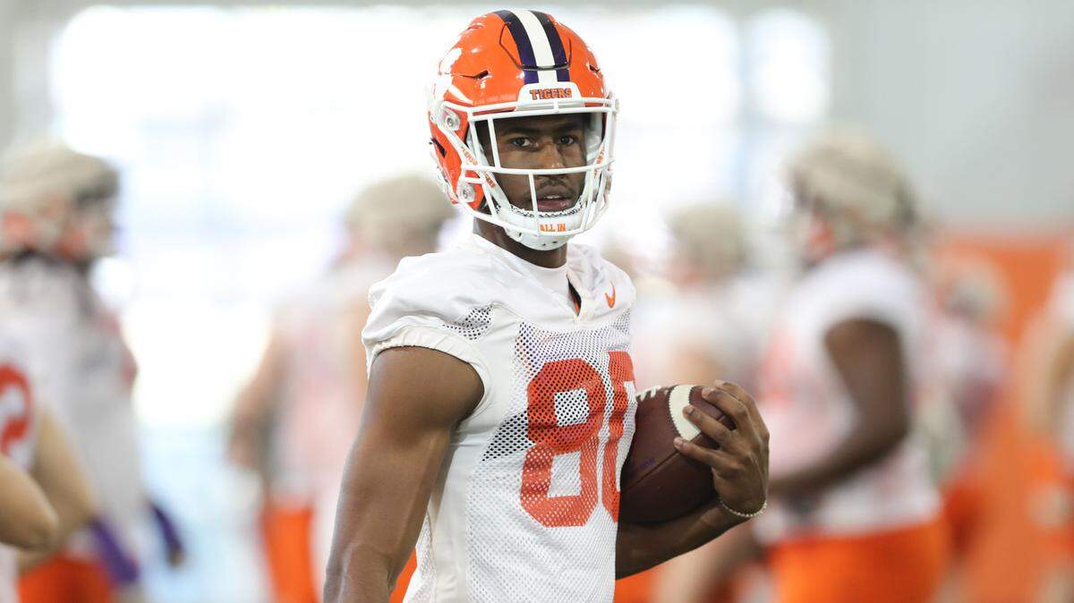 Clemson football’s Beaux Collins at spring practice on March 2, 2022.