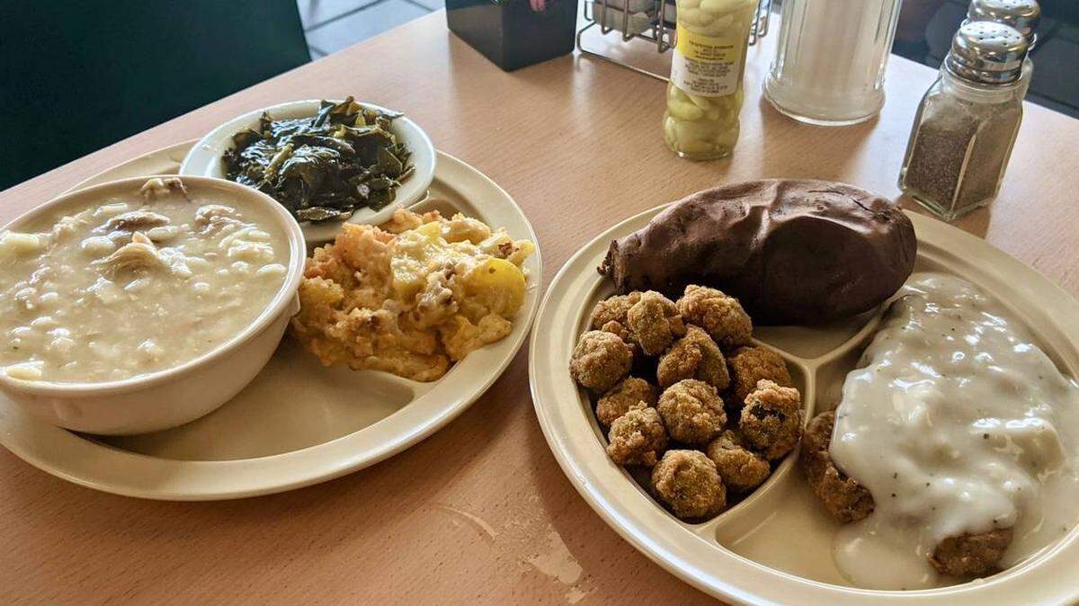 Plates of food from Compton’s Kitchen.