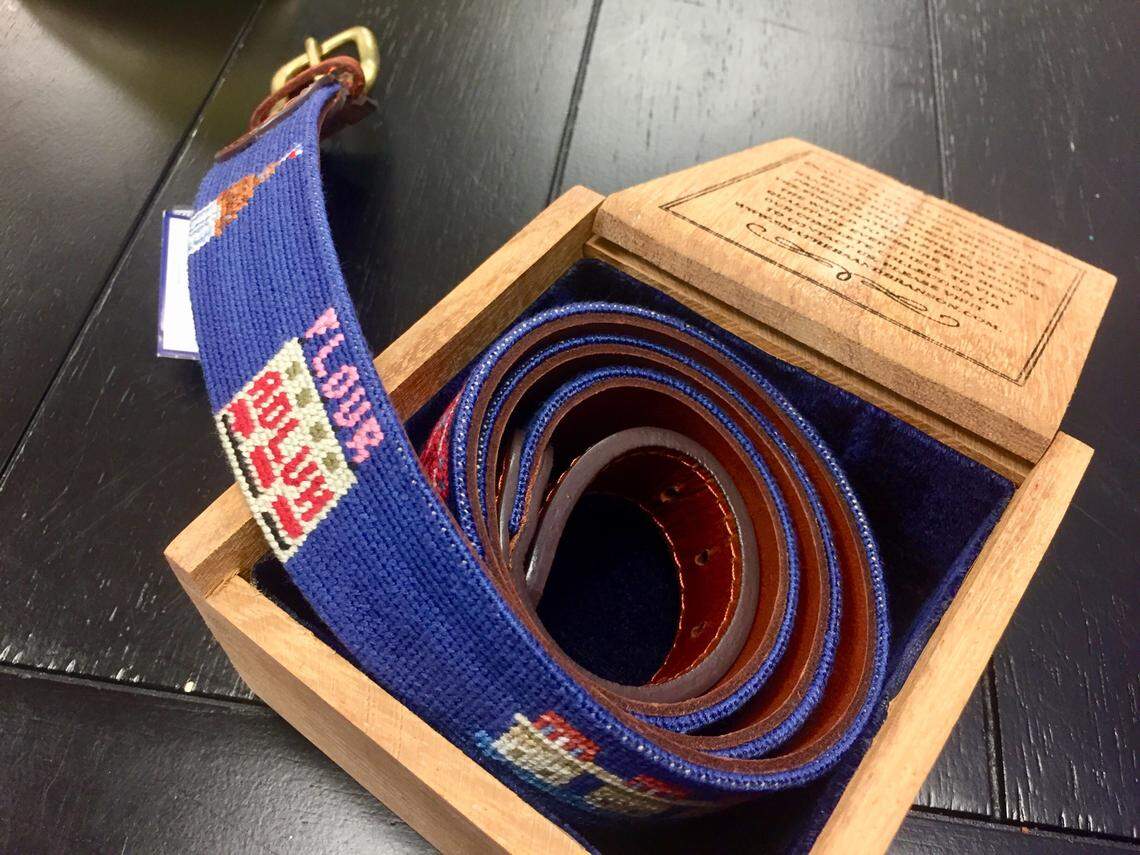 Brittons of Columbia menswear store sells a handcrafted Smathers & Branson belt featuring icons of Columbia, including the Adluh Flour mill, Gervais Street bridge and the cowboy in a bathtub from the former Yesterdays restaurant.
