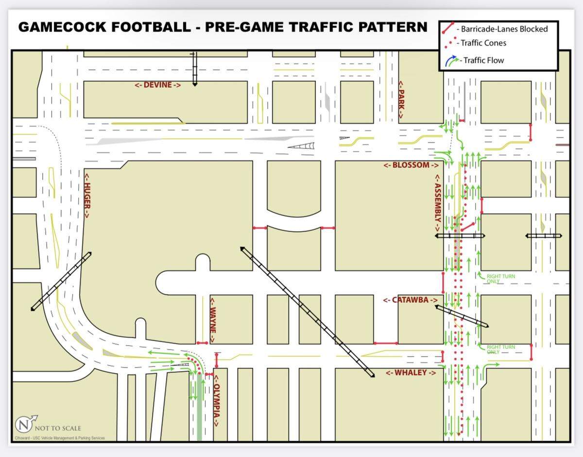 Pregame traffic patterns during home Gamecock football patterns