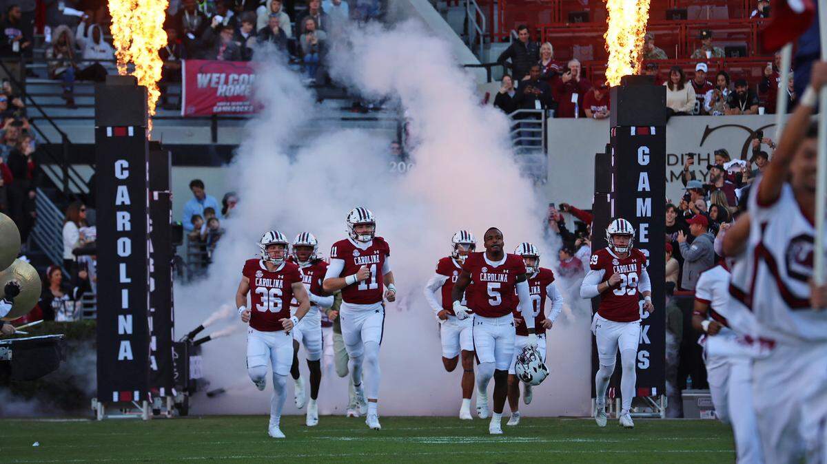 South Carolina enters the field to 2001 before Saturday’s game against Wofford at Williams-Brice Stadium.