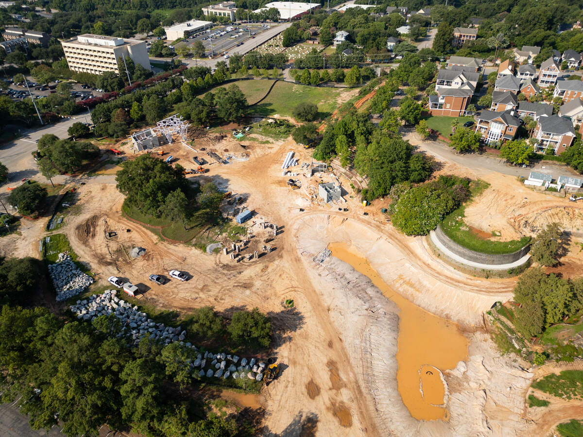 Finlay Park from the air on Friday, August 16, 2024.