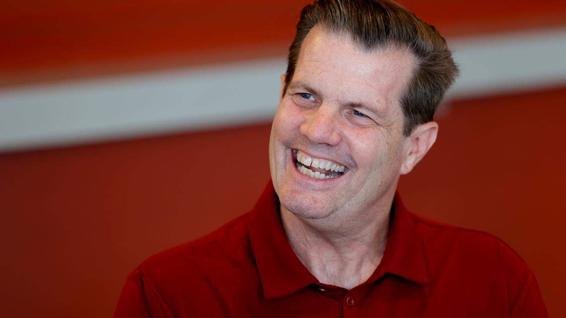 University of South Carolina men’s basketball assistant coach Tim Buckley speaks during media day on Wednesday, Oct. 12, 2022.