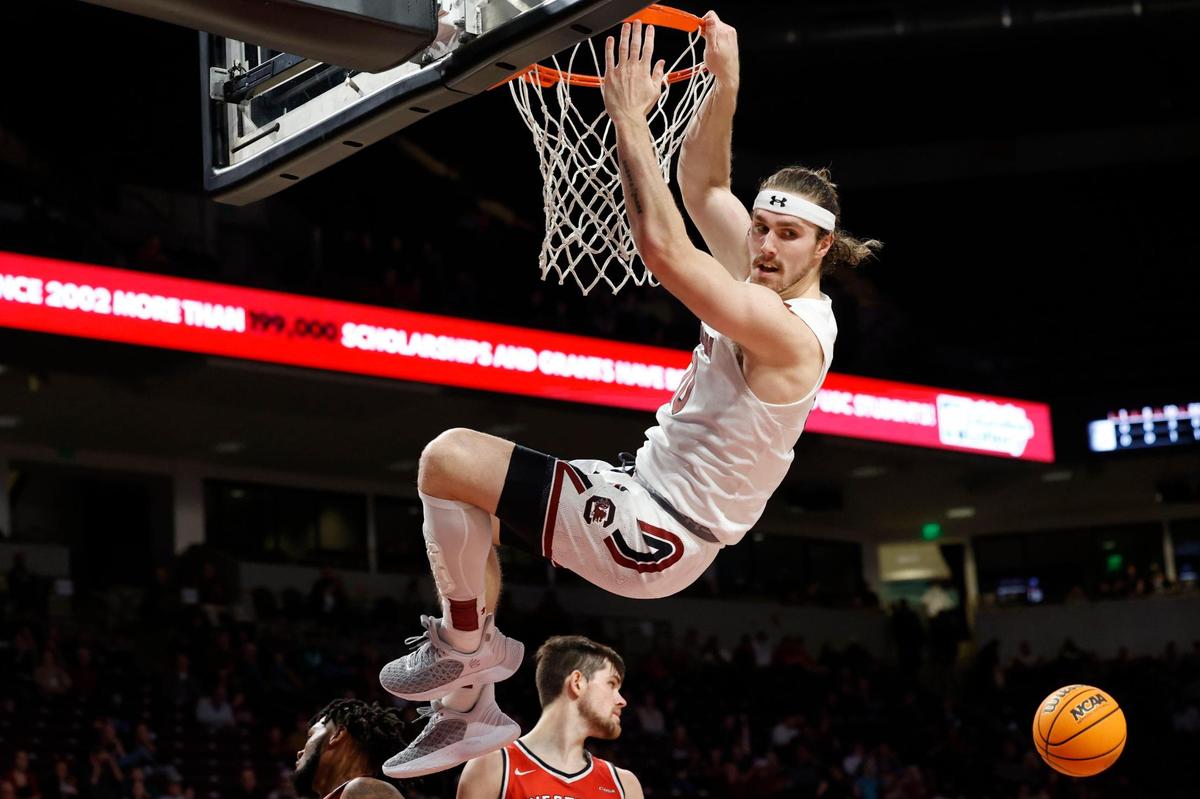 South Carolina Gamecocks forward Hayden Brown (10) plays Western Kentucky on Thursday, December 22, 2022.