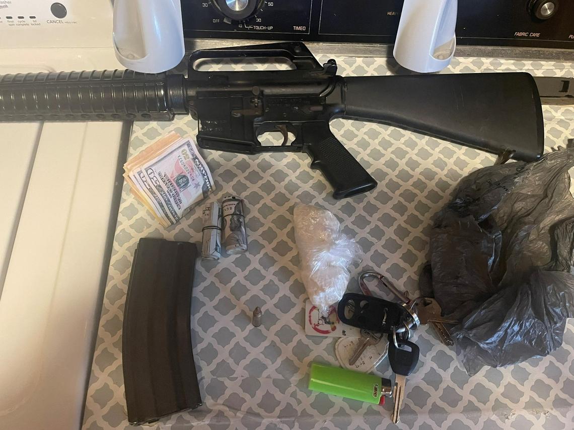 Weapons and drugs seized by the Orangeburg County Sheriff’s Office during an arrest.