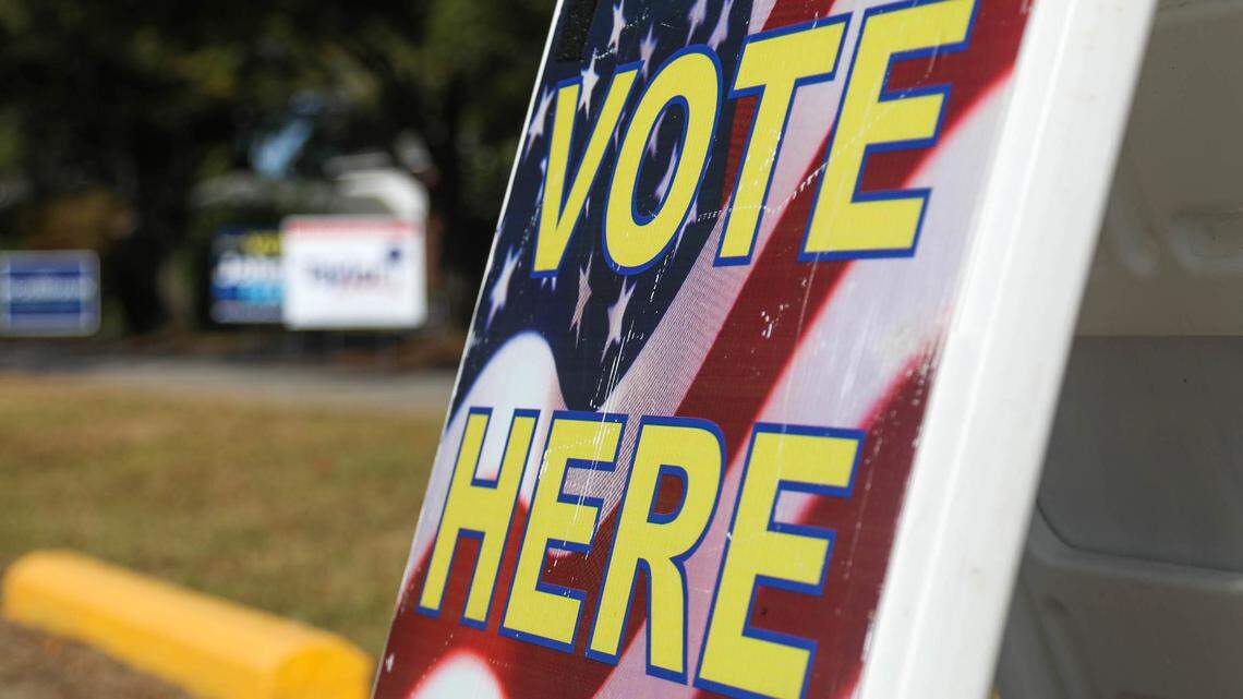 Election signs on Tuesday, Nov. 2, 2021.