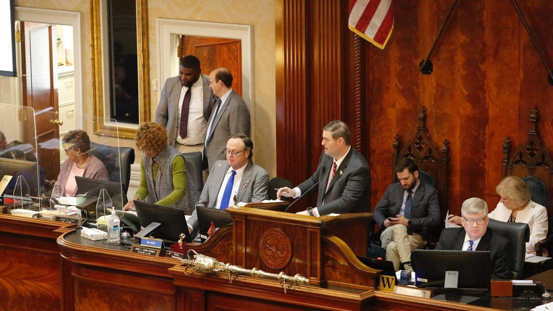 House Speaker Murrell Smith presides over the State House of Representatives during the budget debate on Tuesday, March 12, 2024.