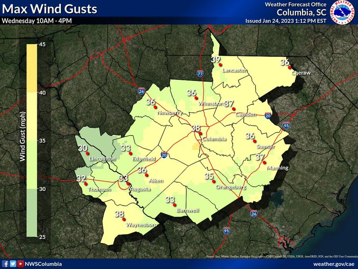 A weather map shows the chances of severe weather affecting the Midlands.