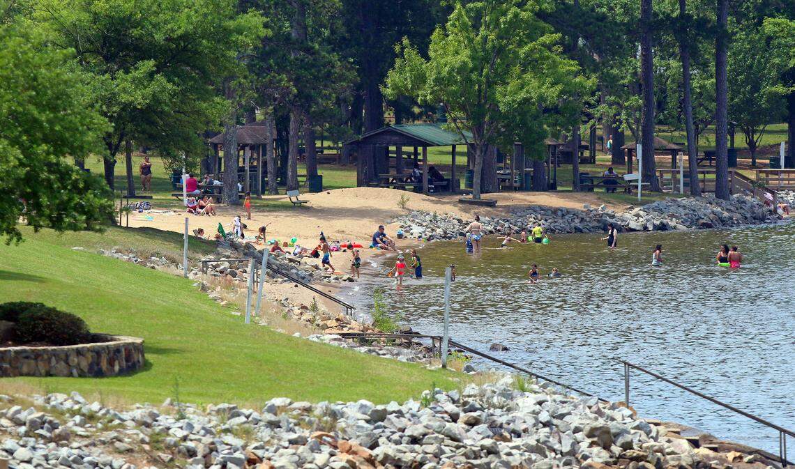 Lake Murrays beach is on the Lexington side of the dam. It is the only officially designated beach on the nearly 50,000-acre lake west of Columbia.