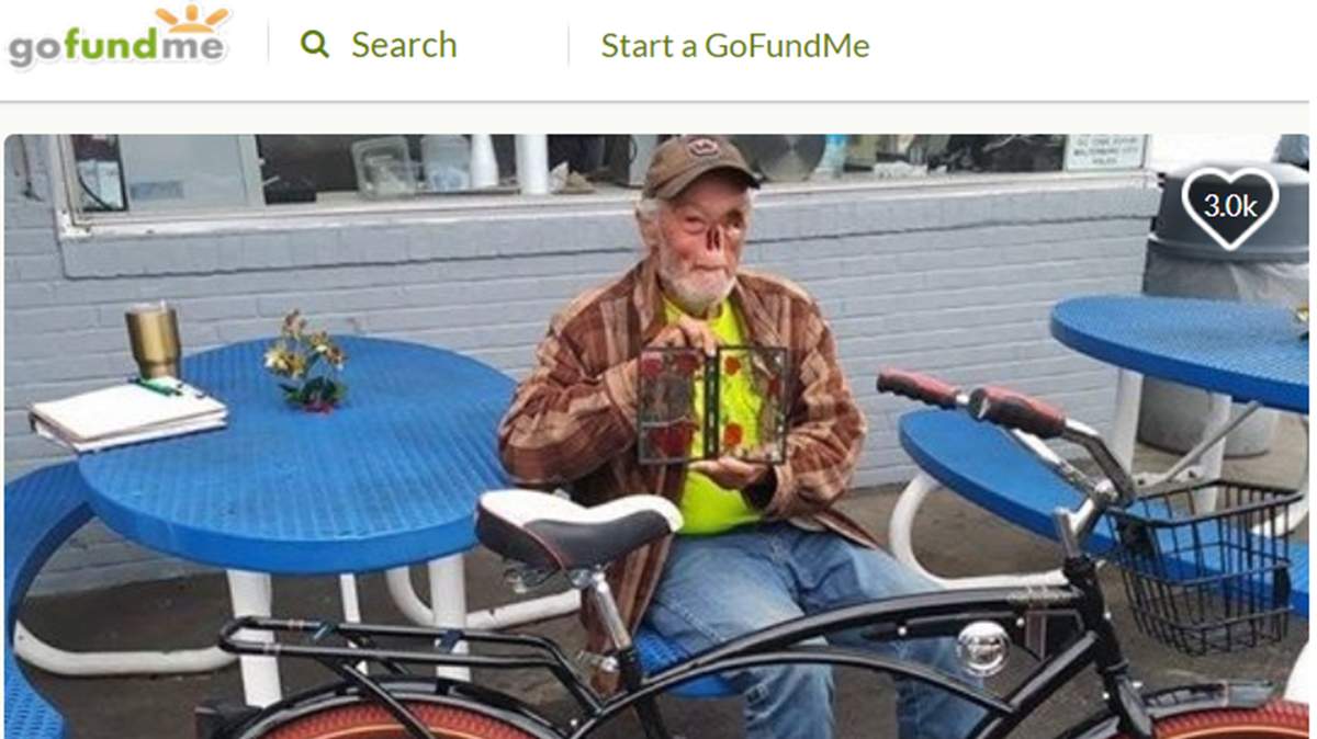 This screenshot shows Kirby Evans, a South Carolina cancer survivor who had a run in at a restaurant because of his appearance.