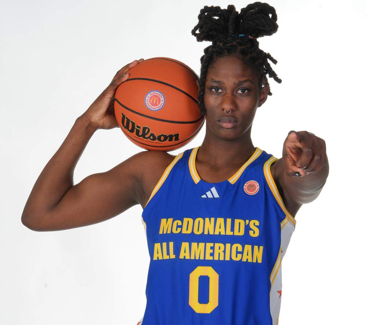 Oliviyah Edwards at McDonald’s All-American team picture day on March 27.