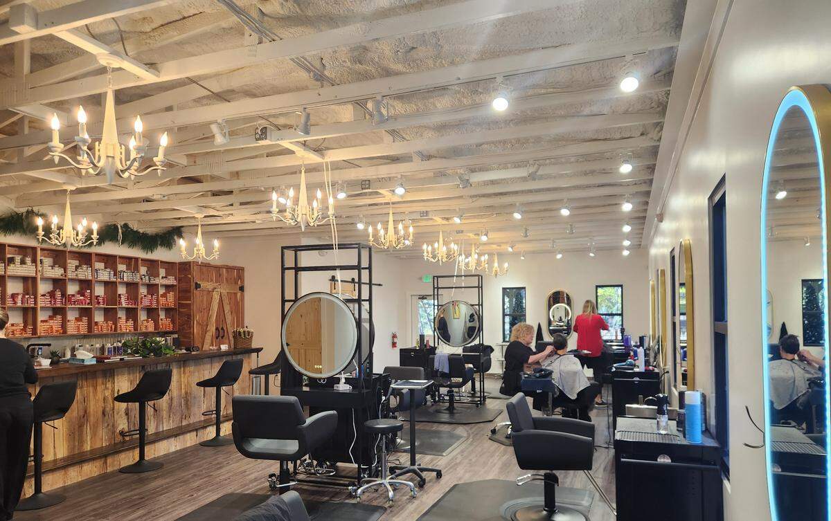 The salon area at Aquarius Spa & Salon’s new facility in Chapin.